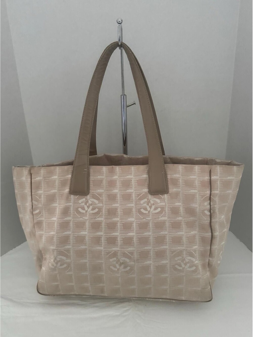 Chanel New Travel Line Tote Bag β Beige/Tan Nylon Jacquard (Travel Ligne MM)